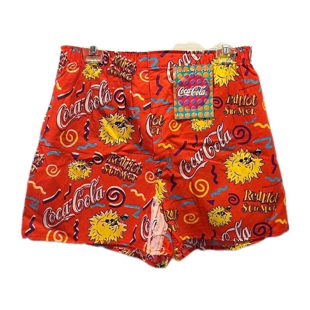 Vintage 1995 NWT Coca Cola Boxer Shorts Red Hot Summer Novelty USA Mens 32 34